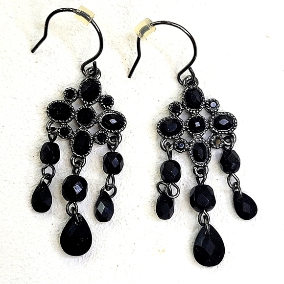 Black Onyx Chandelier Drop Earrings - Picture 6 of 6